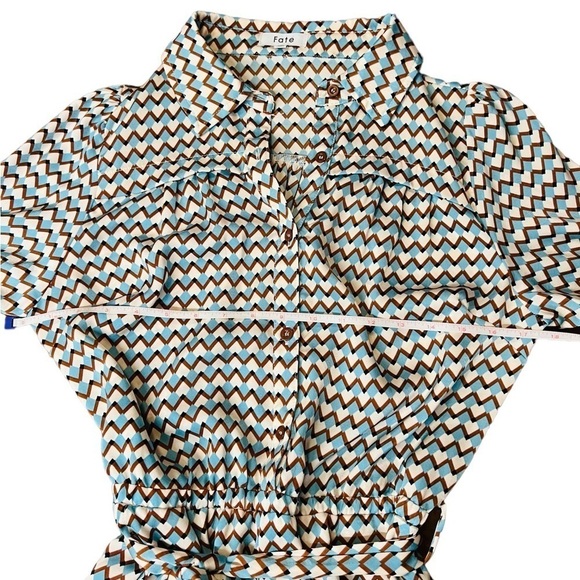 FATE WOMENS COLORFUL ABSTRACT PATTERN BELTED ROMERO SIZE SMALL - Picture 3 of 15